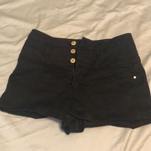 High waisted black shorts